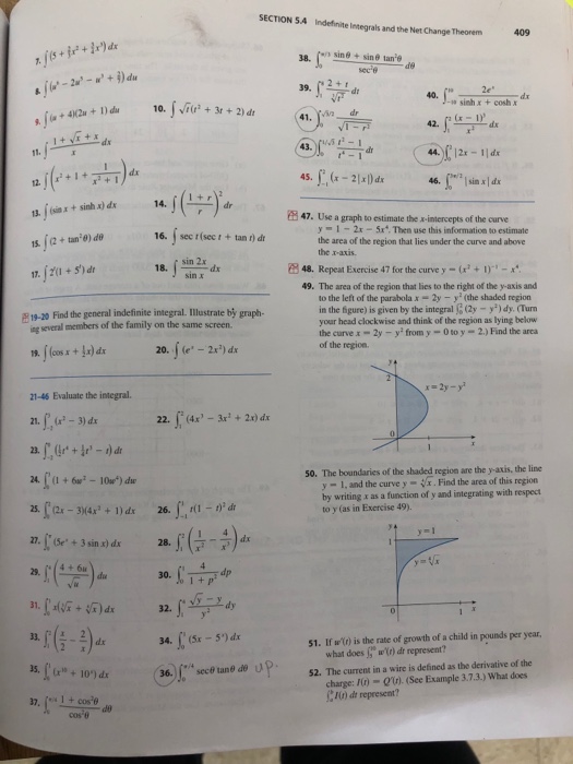 Solved SECTION 5.4 Indefinite Integrals and the Net Change | Chegg.com