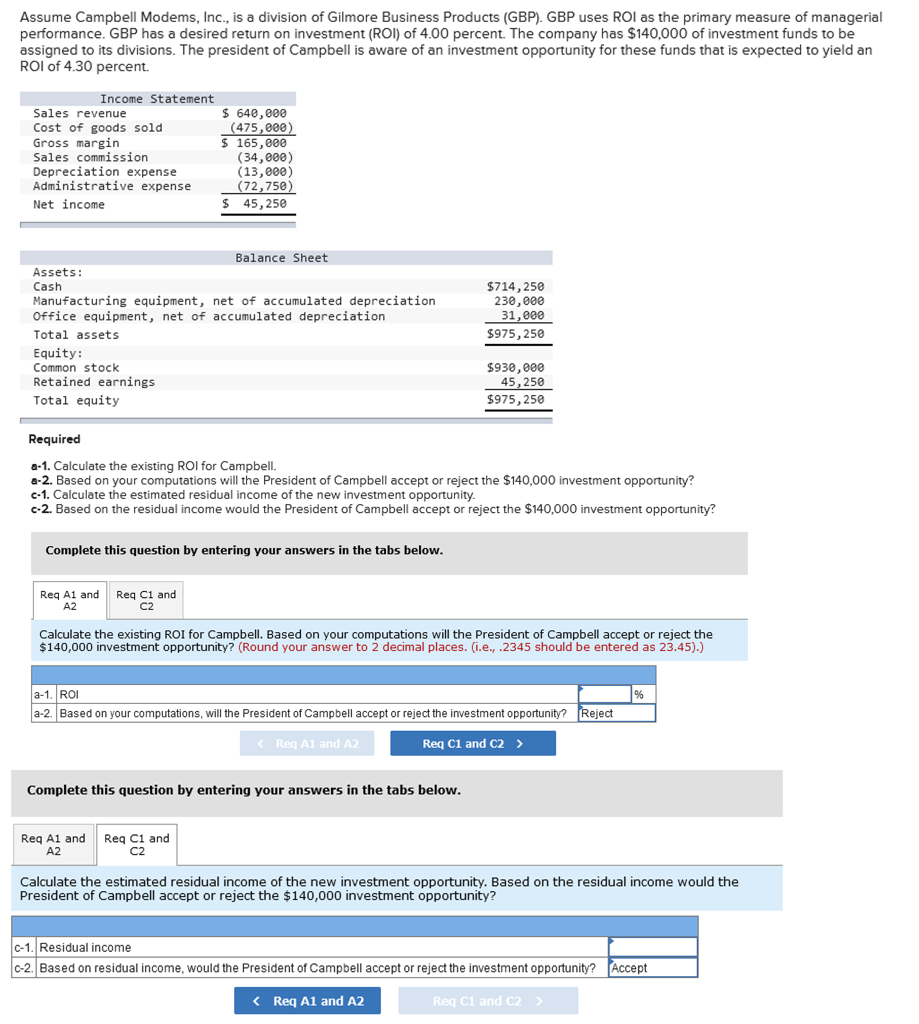 Solved Assume Campbell Modems, Inc., is a division of | Chegg.com