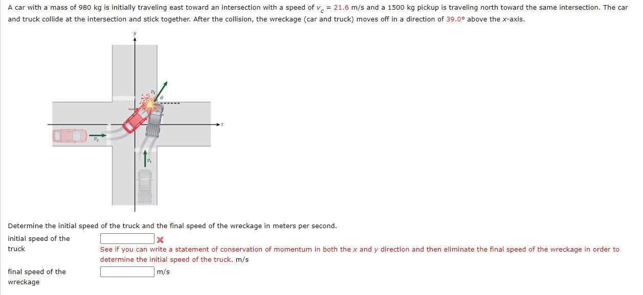 Solved A Car With A Mass Of 980 Kg Is Initially Traveling