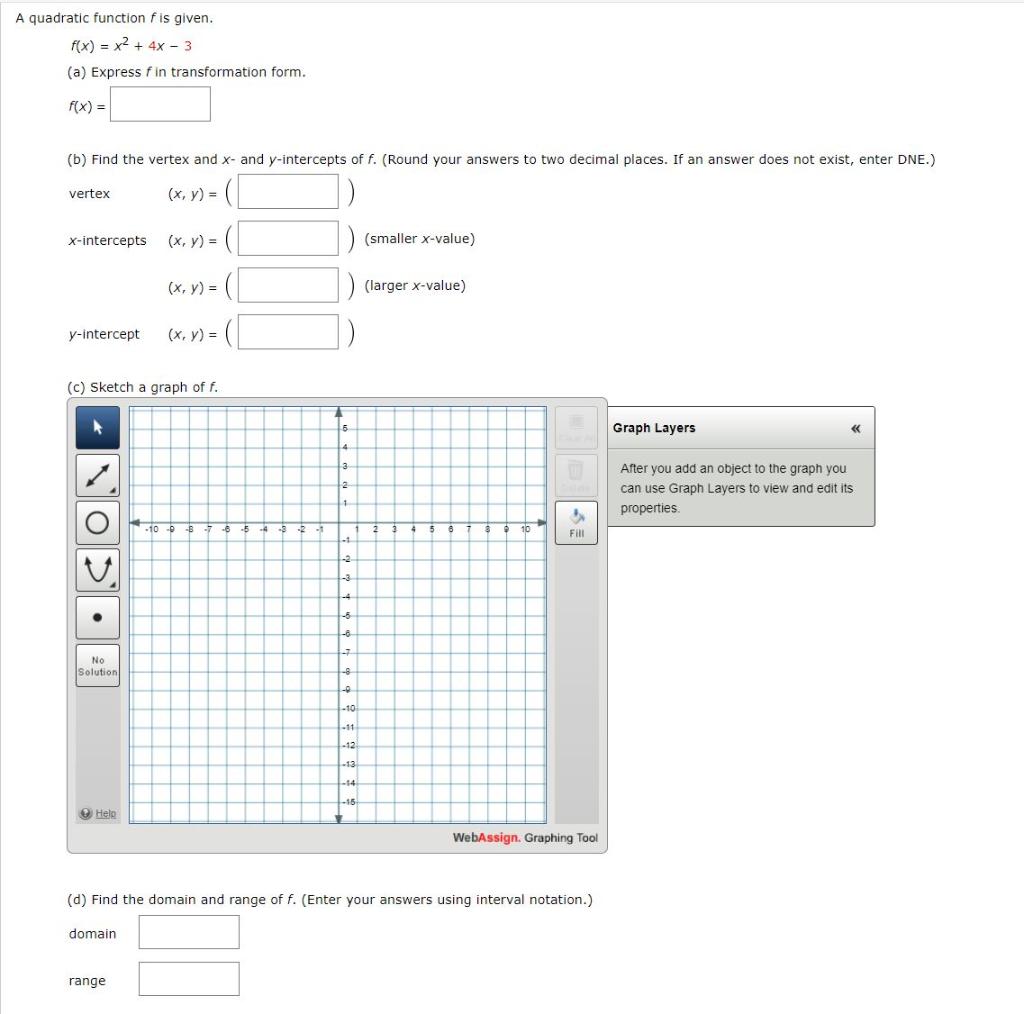 Solved A Quadratic Function Fis Given F X X2 4x 3 Chegg Com