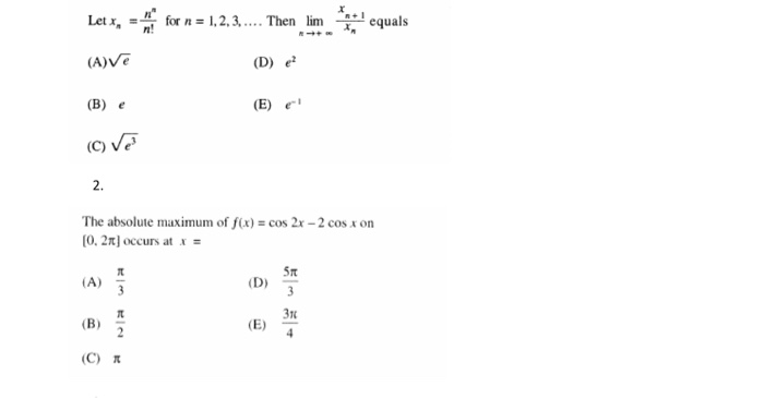 Solved Let X N N 3 N For N 1 2 3 Then Lim N