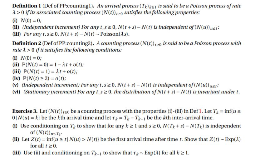 Solved Definition 1 (Def of PP:countingl). An arrival | Chegg.com