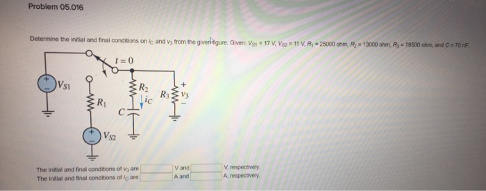 Solved Determine the initial and final conditions on I_C and | Chegg.com