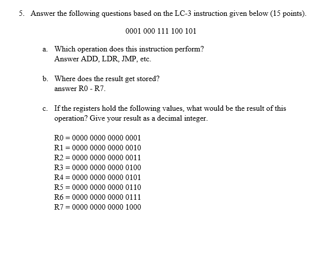 Solved Answer the following questions based on the LC-3 | Chegg.com