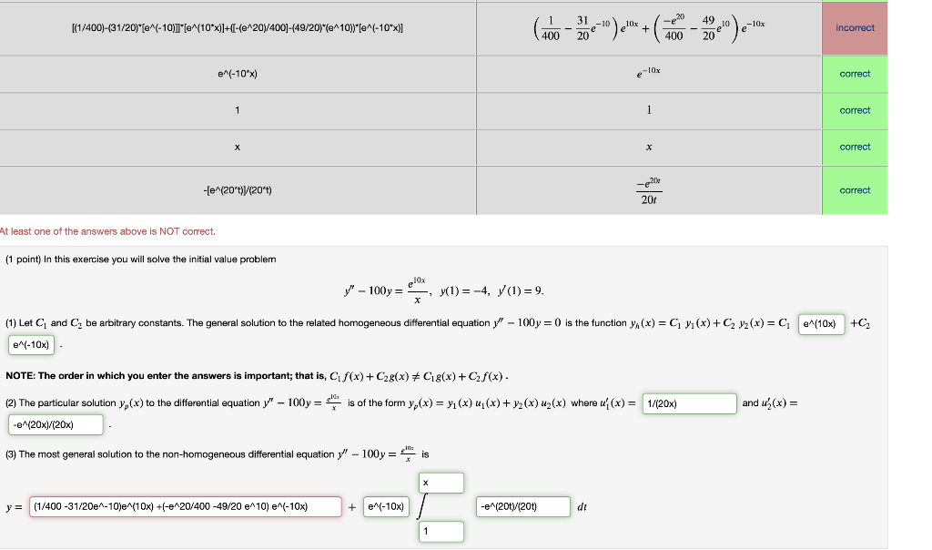 Solved 1 31 400 49 10x 1 400 31 E 10 E 10x Chegg Com