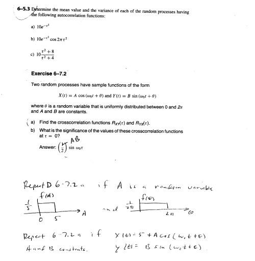 Solved 6-5.3 Determine the mean value and the variance of | Chegg.com