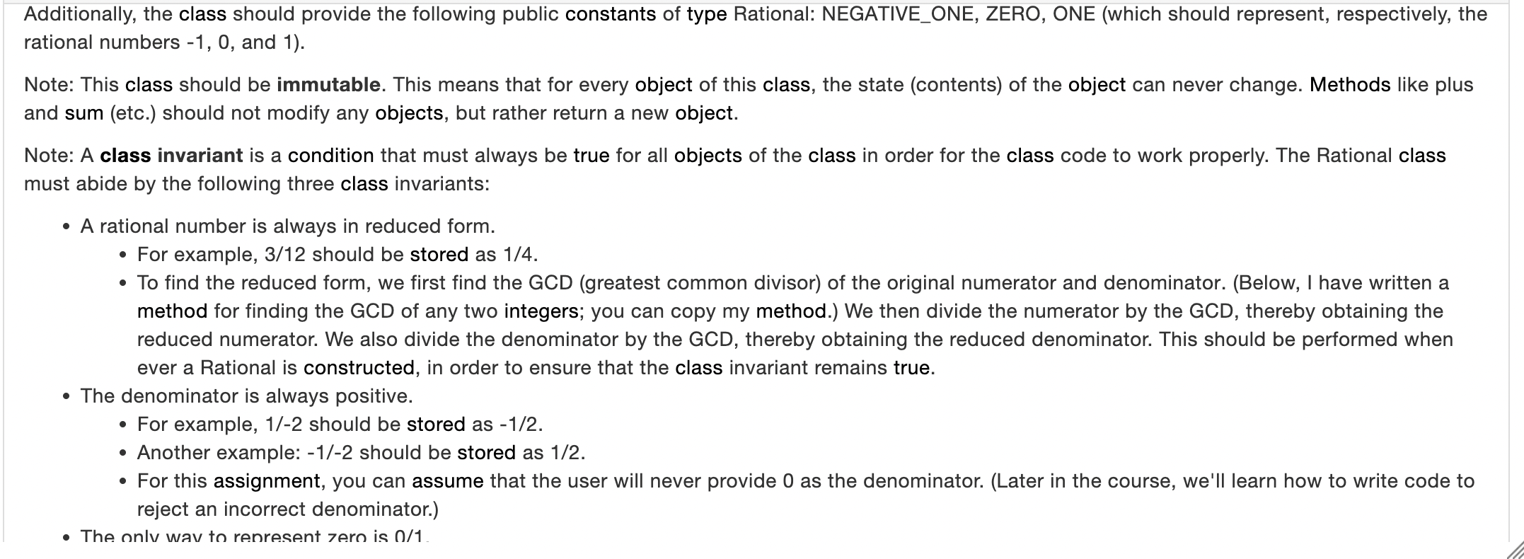 Solved Write a class named Rational for representing | Chegg.com