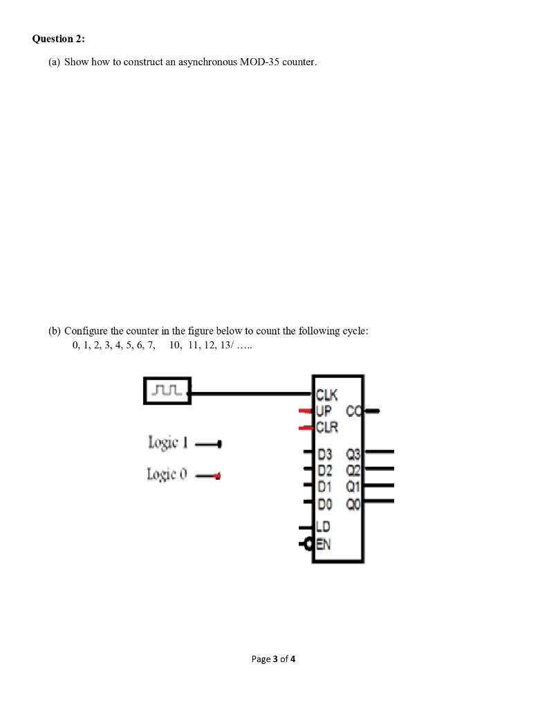 Question 2: (a) Show How To Construct An Asynchronous | Chegg.com