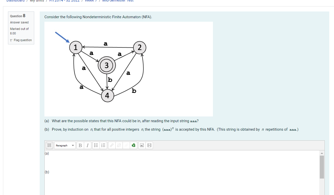 Solved Consider The Following Nondeterministic Finite | Chegg.com