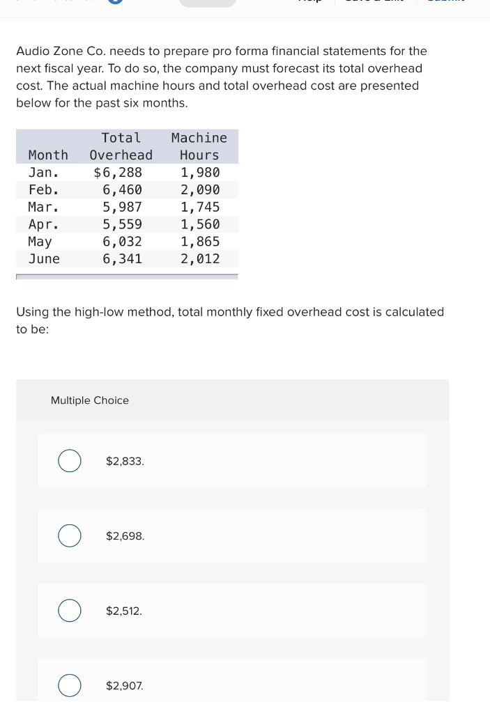 Solved Using The High-low Method, Total Monthly Fixed 