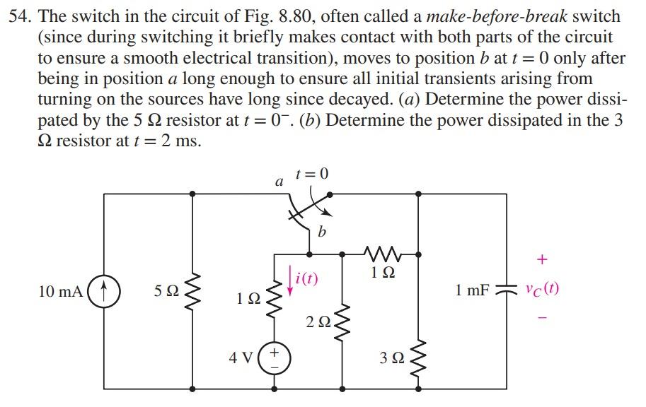 Solved 4. The switch in the circuit of Fig. 8.80, often | Chegg.com