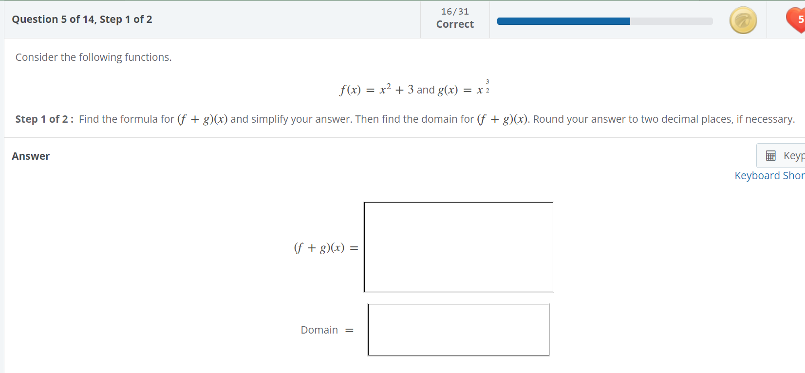 Solved Consider The Following Functions F X X2 3 And