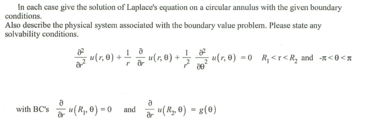 Solved In Each Case Give The Solution Of Laplace's Equation | Chegg.com