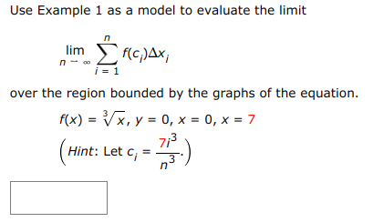 Solved Use Example 1 As A Model To Evaluate The Limit | Chegg.com