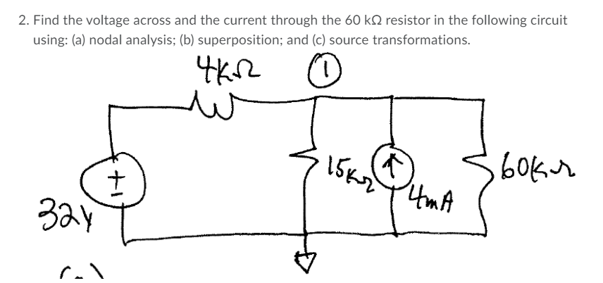 Solved 2. Find the voltage across and the current through | Chegg.com