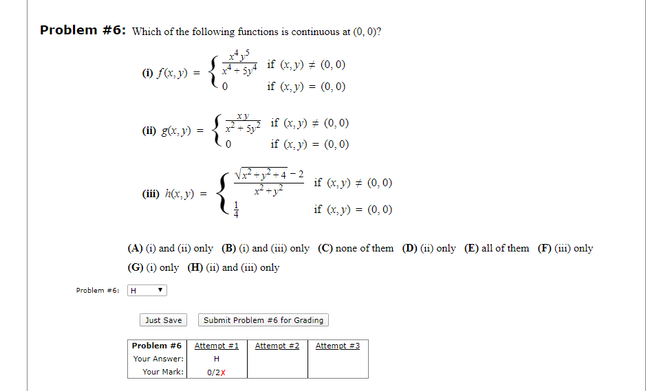 Solved Problem #6: Which of the following functions is | Chegg.com