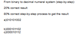 Solved From binary to decimal numeral system (step-by-step): | Chegg.com