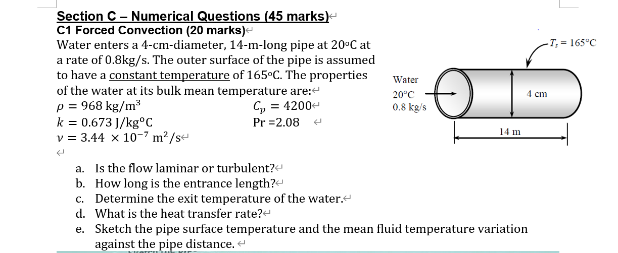 Solved Section C - Numerical Questions (45 marks) C1 Forced | Chegg.com