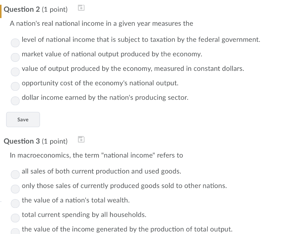 Solved Question 1 1 Point The Economic Problems Studied In Chegg