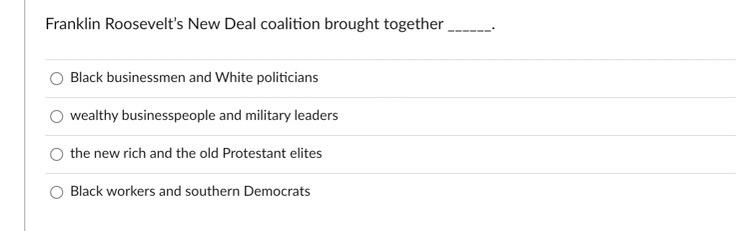 franklin roosevelt's new democratic coalition