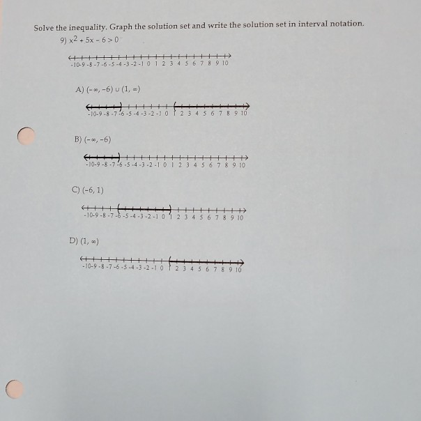 Solved Solve the inequality. Graph the solution set and | Chegg.com