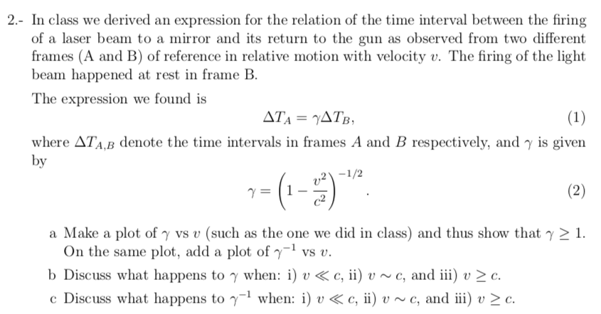 Solved 2.- In class we derived an expression for the | Chegg.com