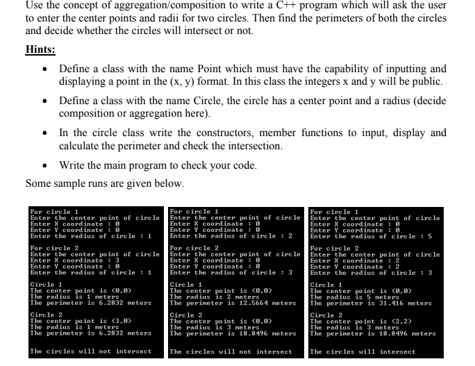 Solved Use the concept of aggregation/composition to write a | Chegg.com
