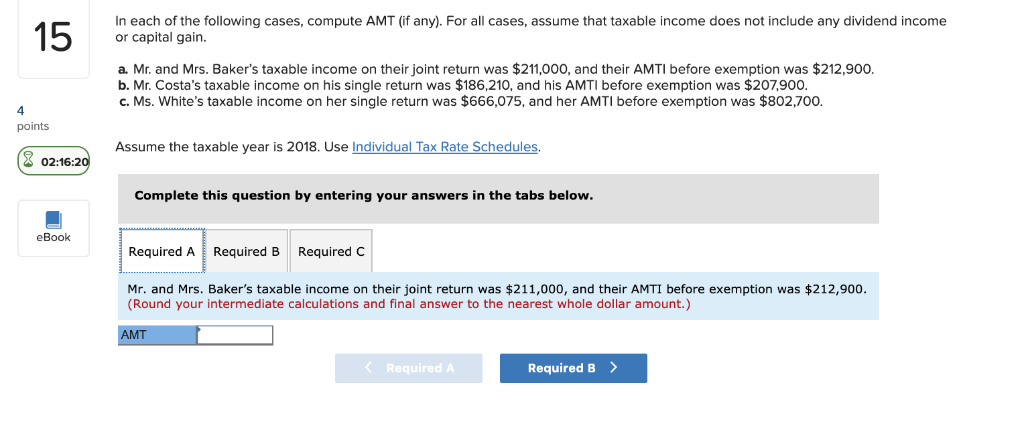 In each of the following cases, compute AMT (if any). | Chegg.com