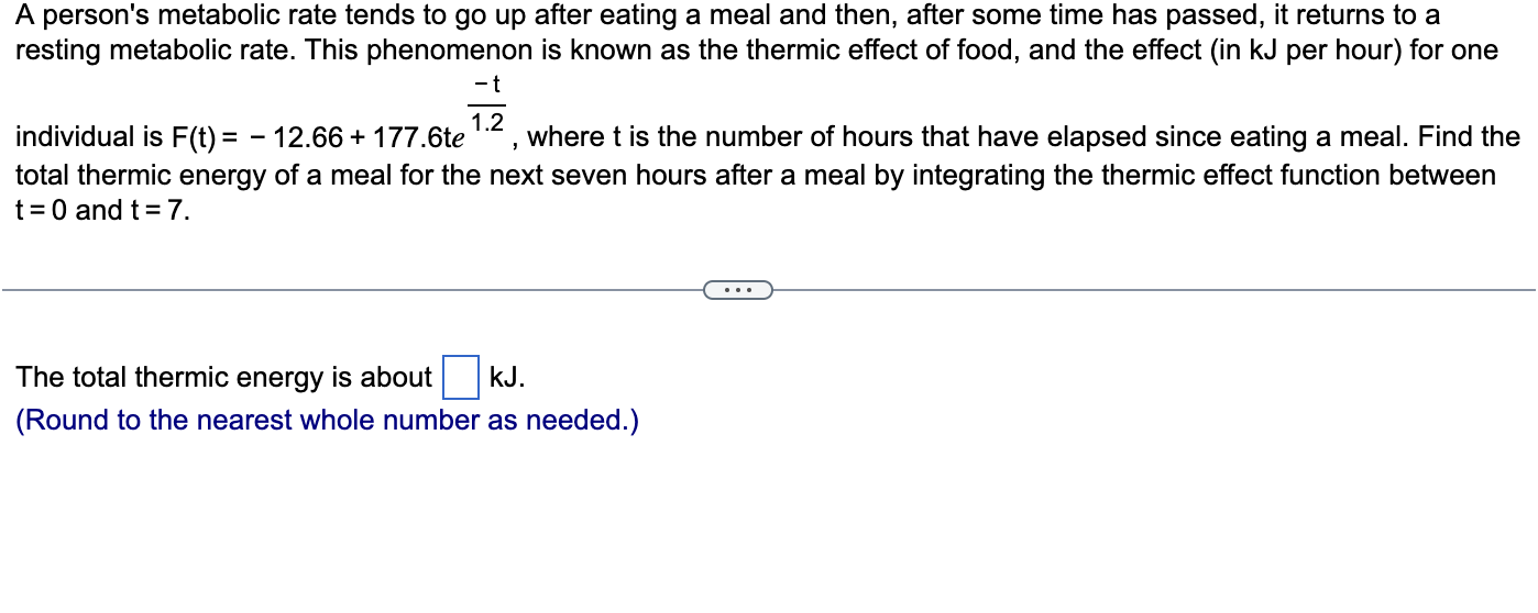 Solved A person's metabolic rate tends to go up after eating