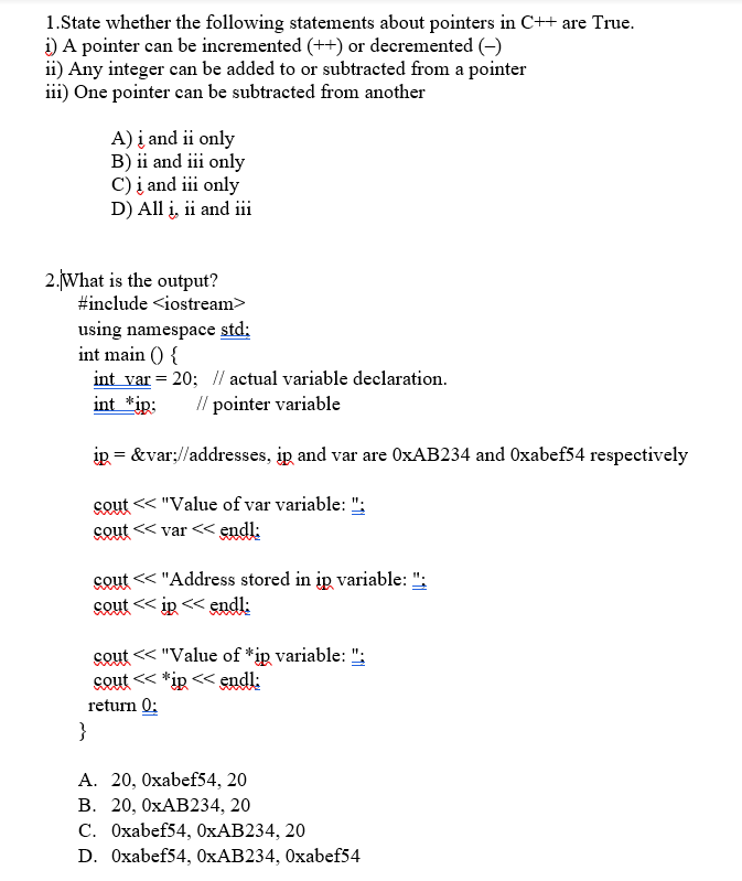 Solved 1. State whether the following statements about | Chegg.com