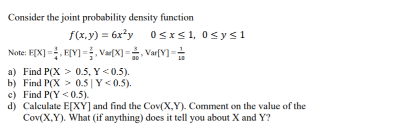 Solved =- 18 Consider the joint probability density function | Chegg.com