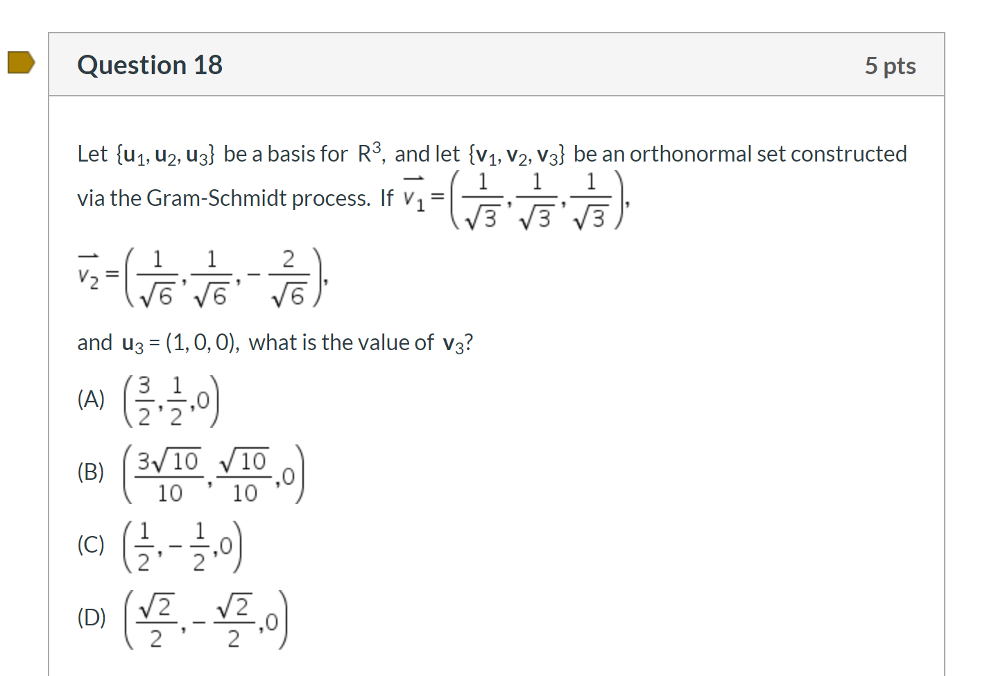 Solved Question 18 5 Pts Let U1 U2 U3 Be A Basis For R3 5793