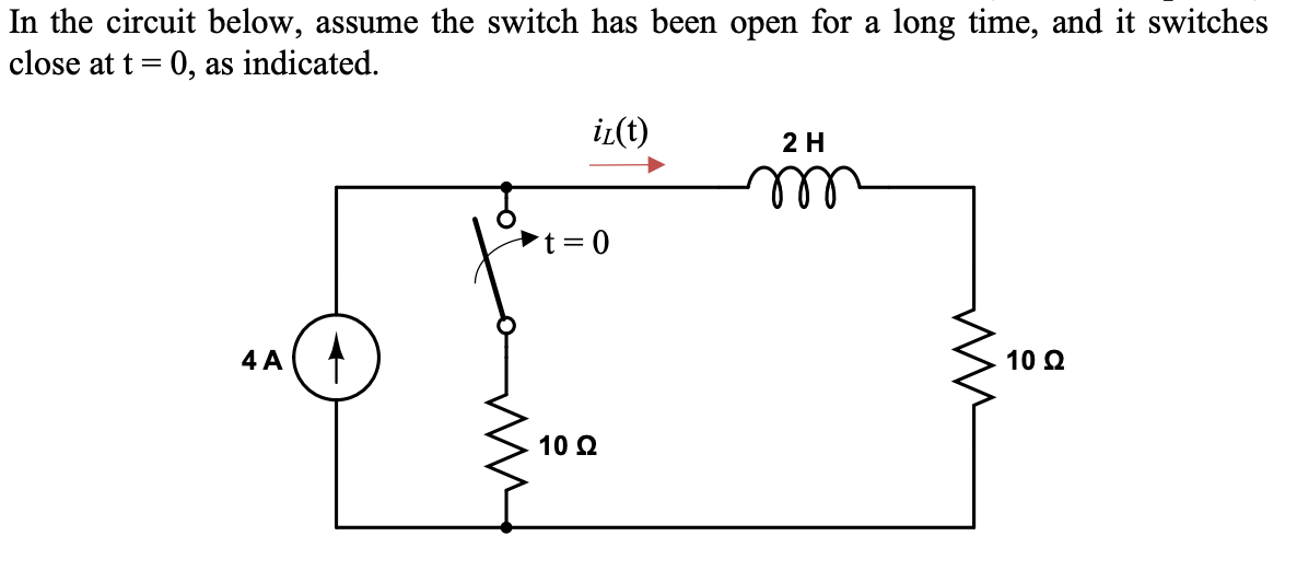 Solved In The Circuit Below, Assume The Switch Has Been Open | Chegg.com