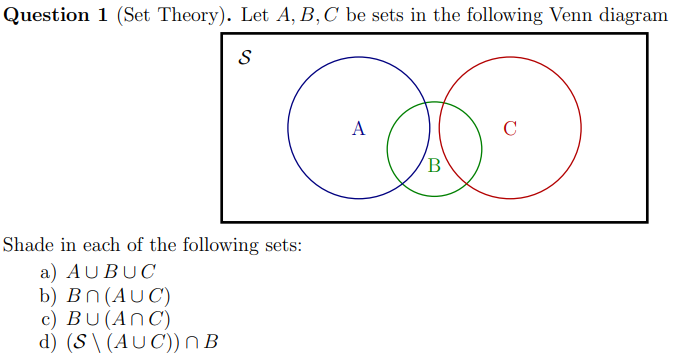 Solved Question 1 (Set Theory). Let A,B,C Be Sets In The | Chegg.com