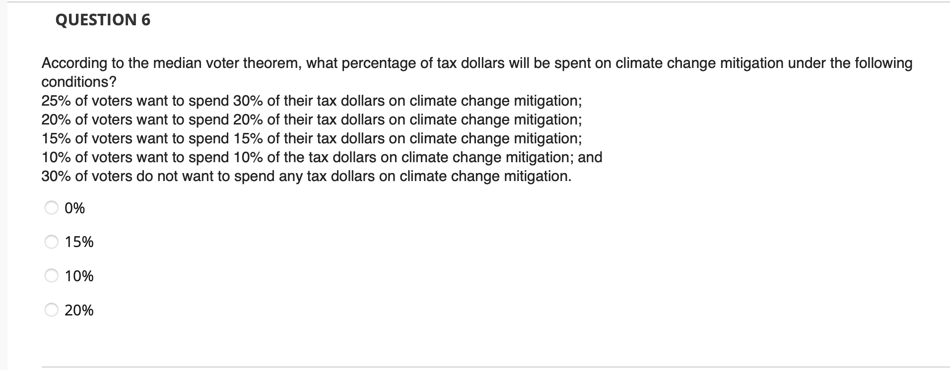 Solved QUESTION 6 According To The Median Voter Theorem, | Chegg.com