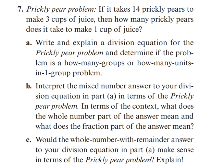 7. Prickly pear problem If it takes 14 prickly pears