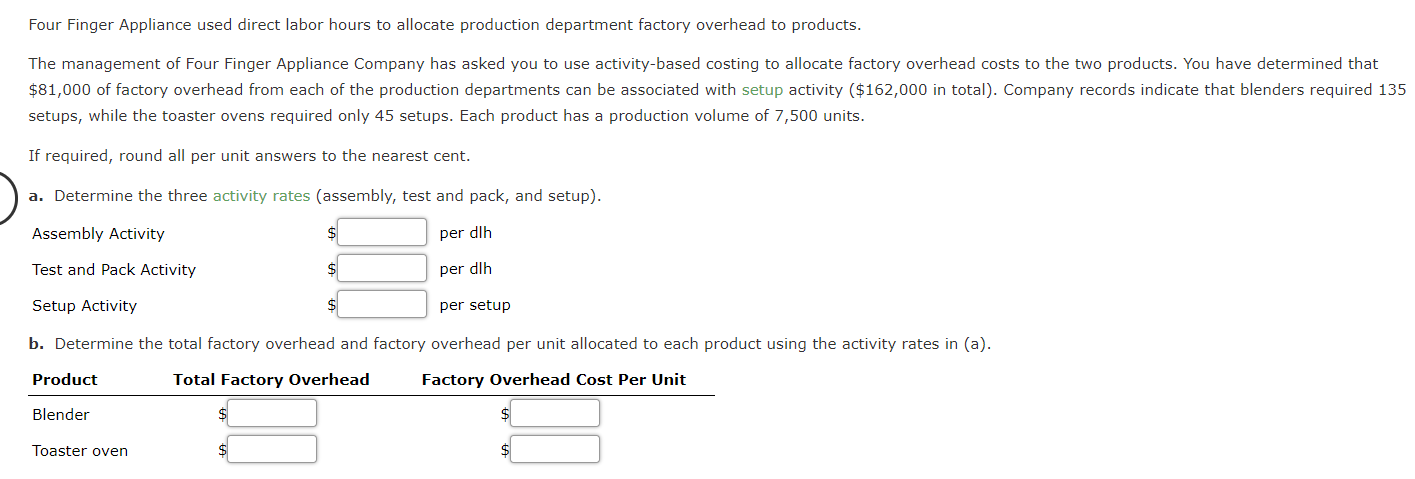 Solved Activity-Based Costing and Product Cost Distortion | Chegg.com