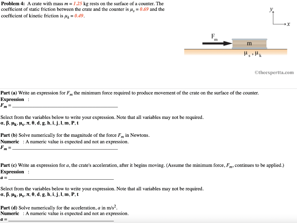 solved-problem-4-a-crate-with-mass-m-1-25-kg-rests-on-the-chegg