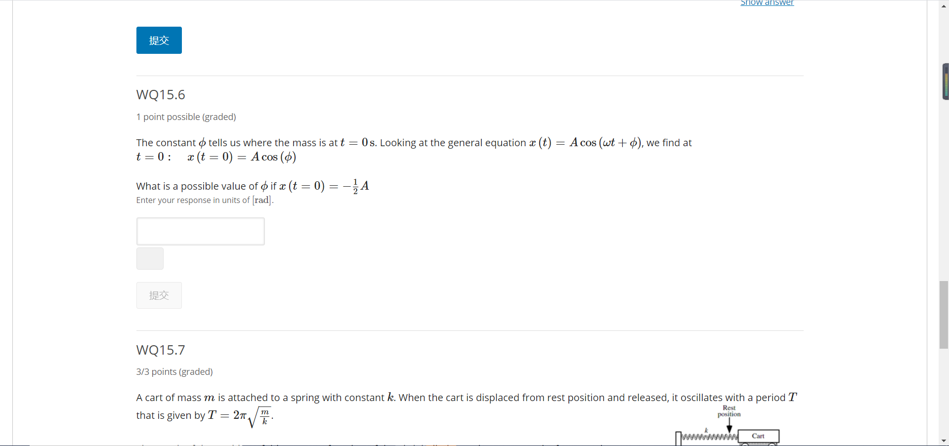 Solved Snow Answer Wq15 6 1 Point Possible Graded A Cos Chegg Com