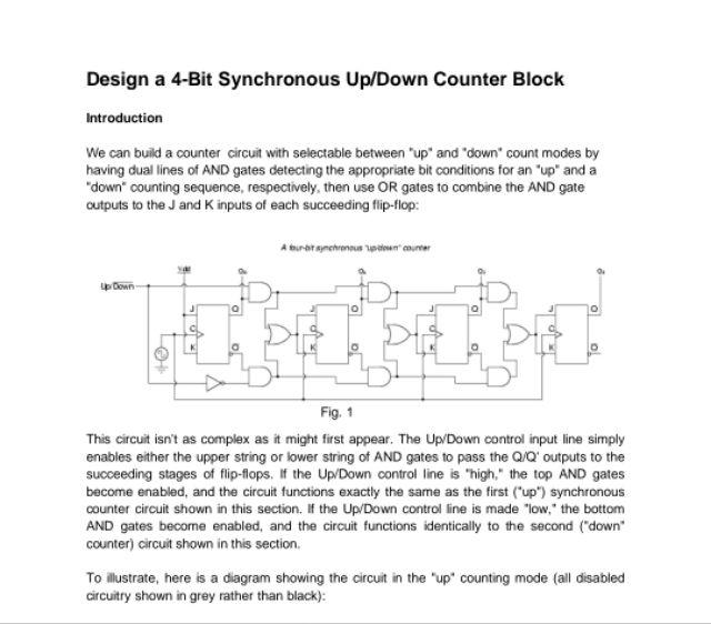 Design a 4-Bit Synchronous Up/Down Counter Block
Introduction
We can build a counter circuit with selectable between up and