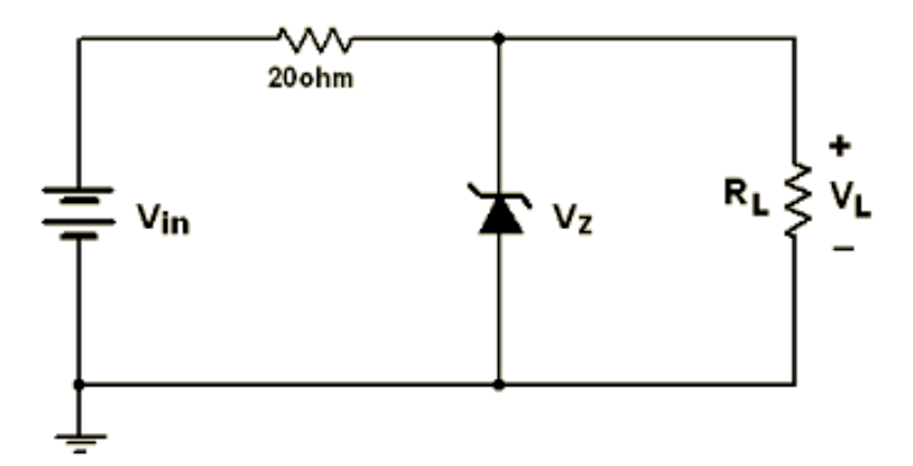 Solved For a 100 Ohms RL load resistance in the Zener | Chegg.com