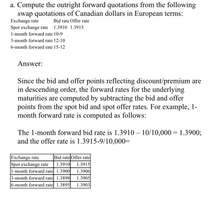 Solved How do we calculate these quotations ?. The answer | Chegg.com