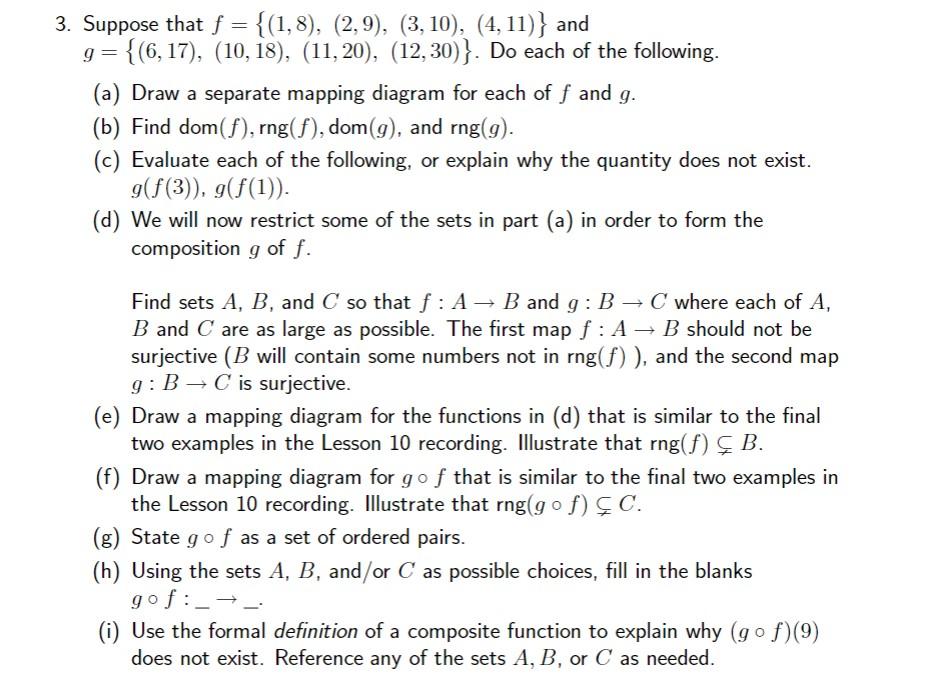 Solved Suppose That F={(1,8),(2,9),(3,10),(4,11)} And | Chegg.com