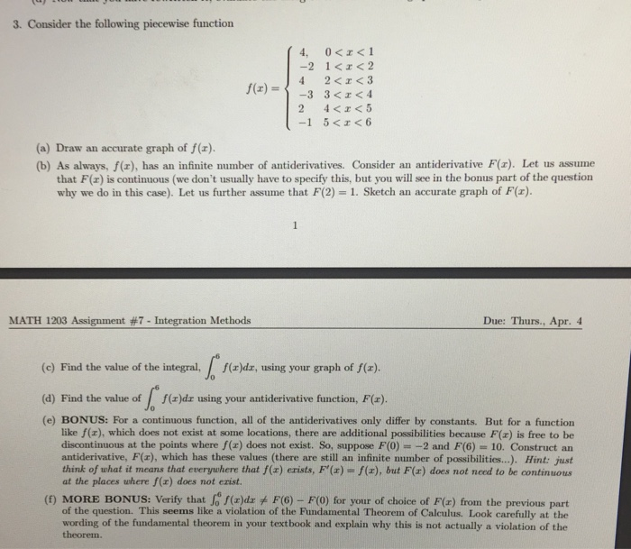 Solved 3. Consider the following piecewise function (a) Draw | Chegg.com