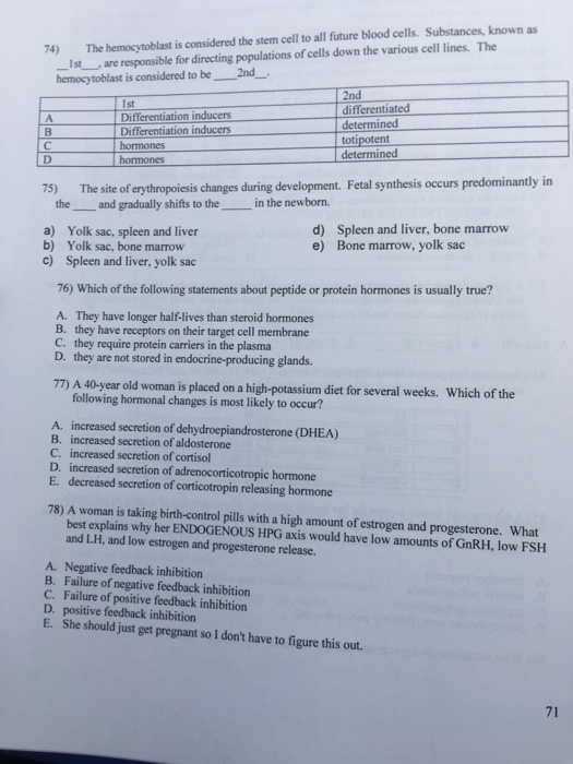 Solved The hemocytoblast is considered the stem cell to all