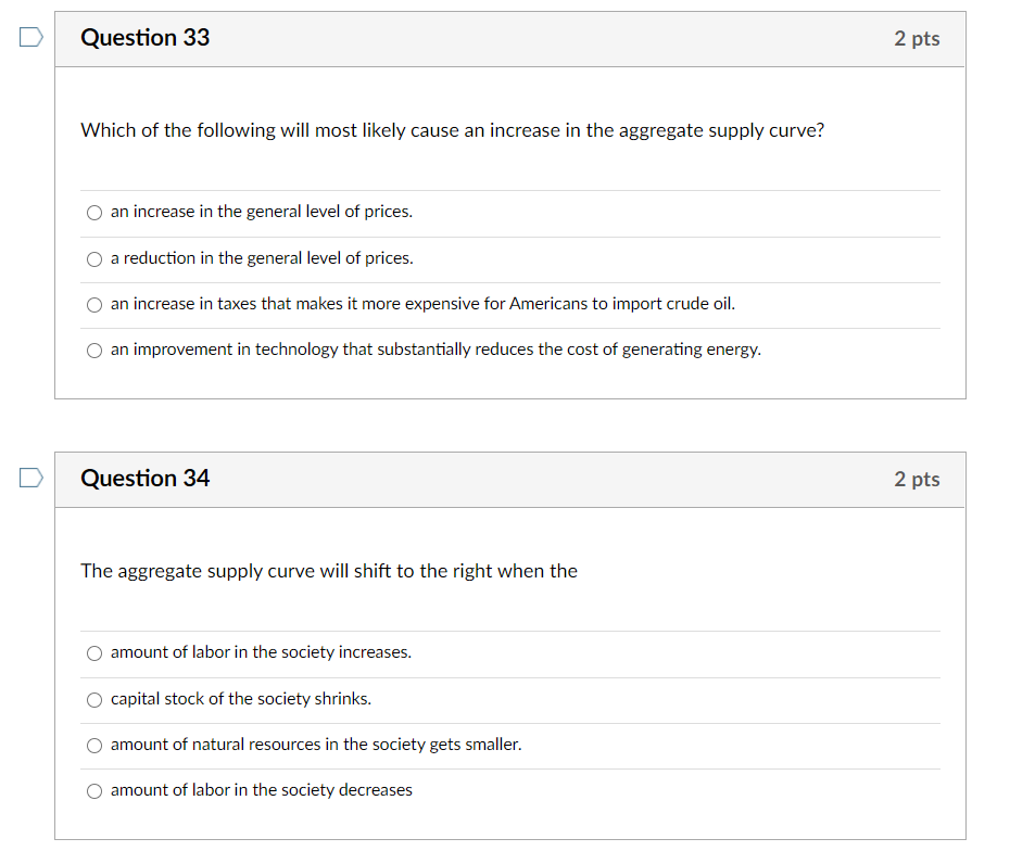 Solved Question 33 2 pts Which of the following will most | Chegg.com
