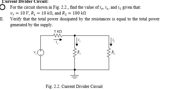 Solved For the circuit shown in Fig. 2.2., find the value of | Chegg.com