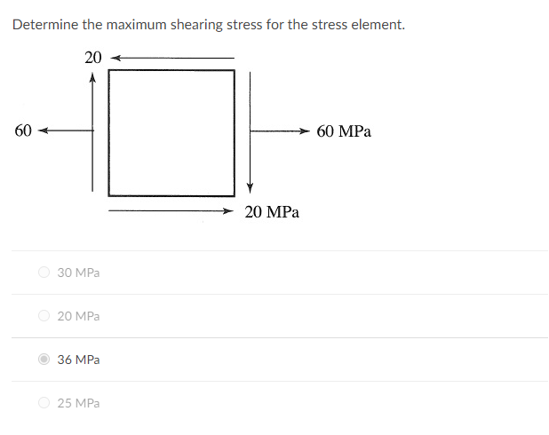 Solved Determine the maximum shearing stress for the stress | Chegg.com