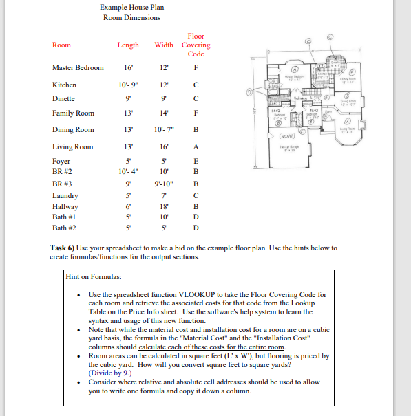 Example House Plan Room Dimensions Room Length Floor