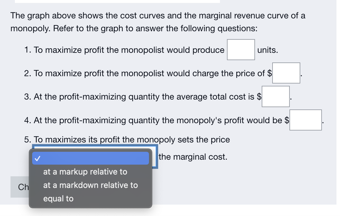 Solved The graph above shows the cost curves and the | Chegg.com